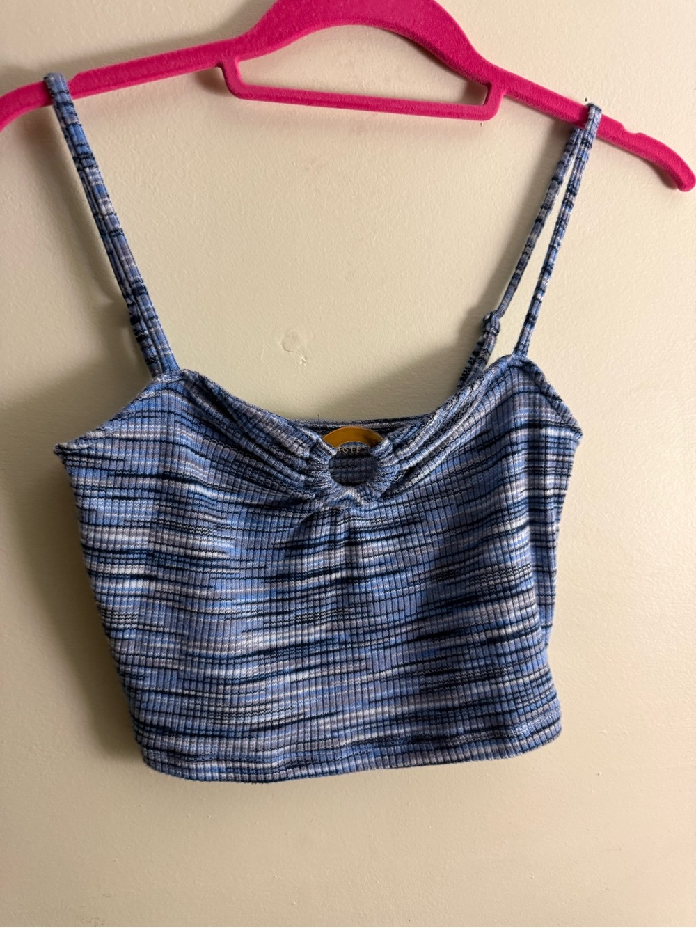 NWOT American Eagle Blue Striped Cotton Cropped Tank Top M